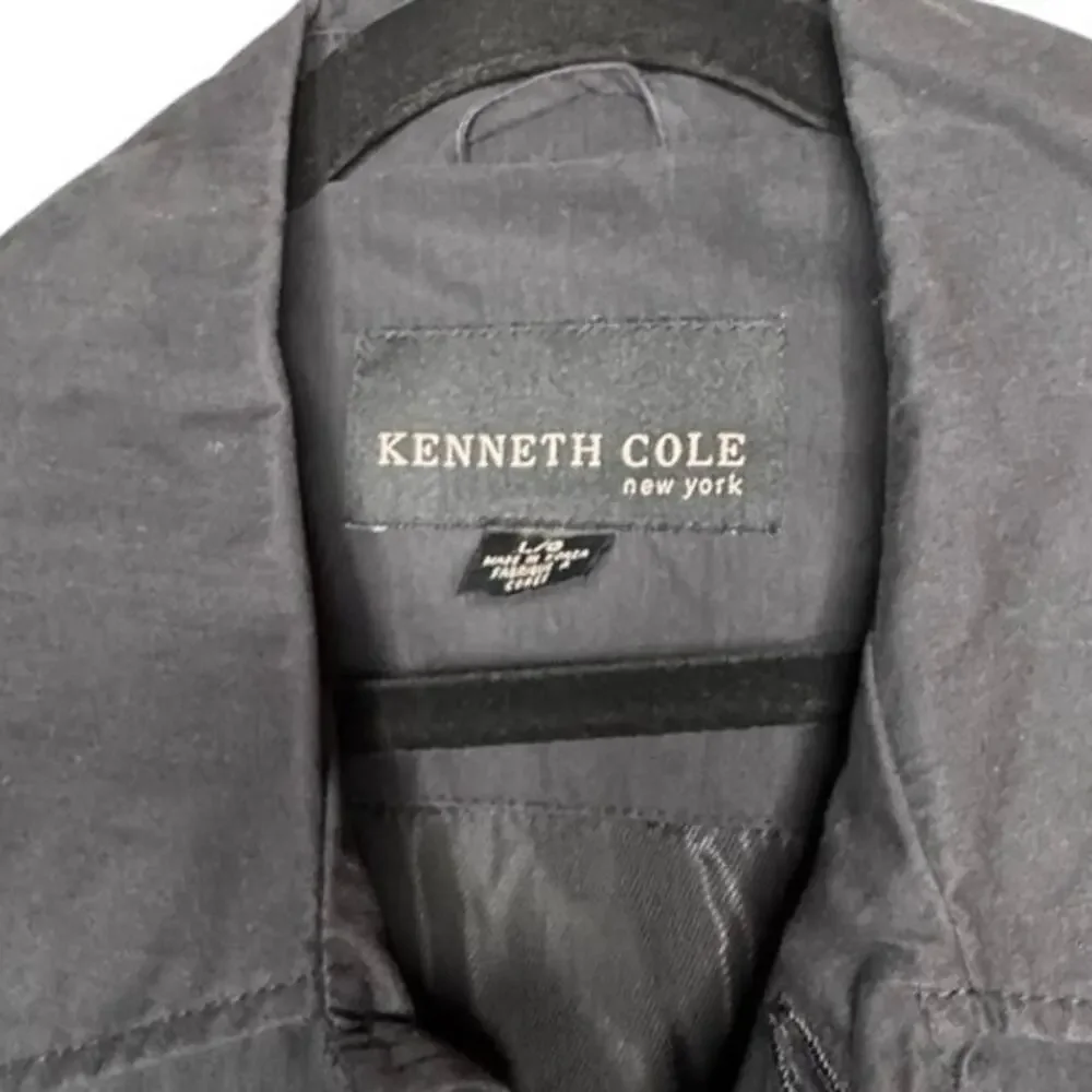 KENNETH COLE NEW YORK MENS BLACK RAIN OVERCOAT SIZE L